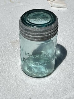 MASON IMPROVED A.B.G.A. Pint Aqua Jar RB #6