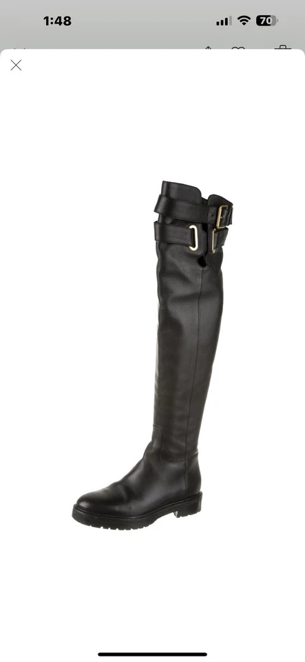 Botas de montar Valentino de cuero sobre la rodilla Foto 2 de 4