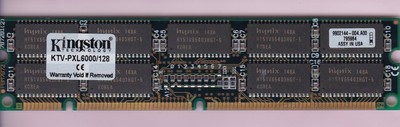 128MB KINGSTON KTV-PXL6000/128 DRAM EDO 60ns ECC REG DIMM 168Pin 3.3V RAM Stick