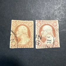 US Scott#10A and 11  3c Washington Used
