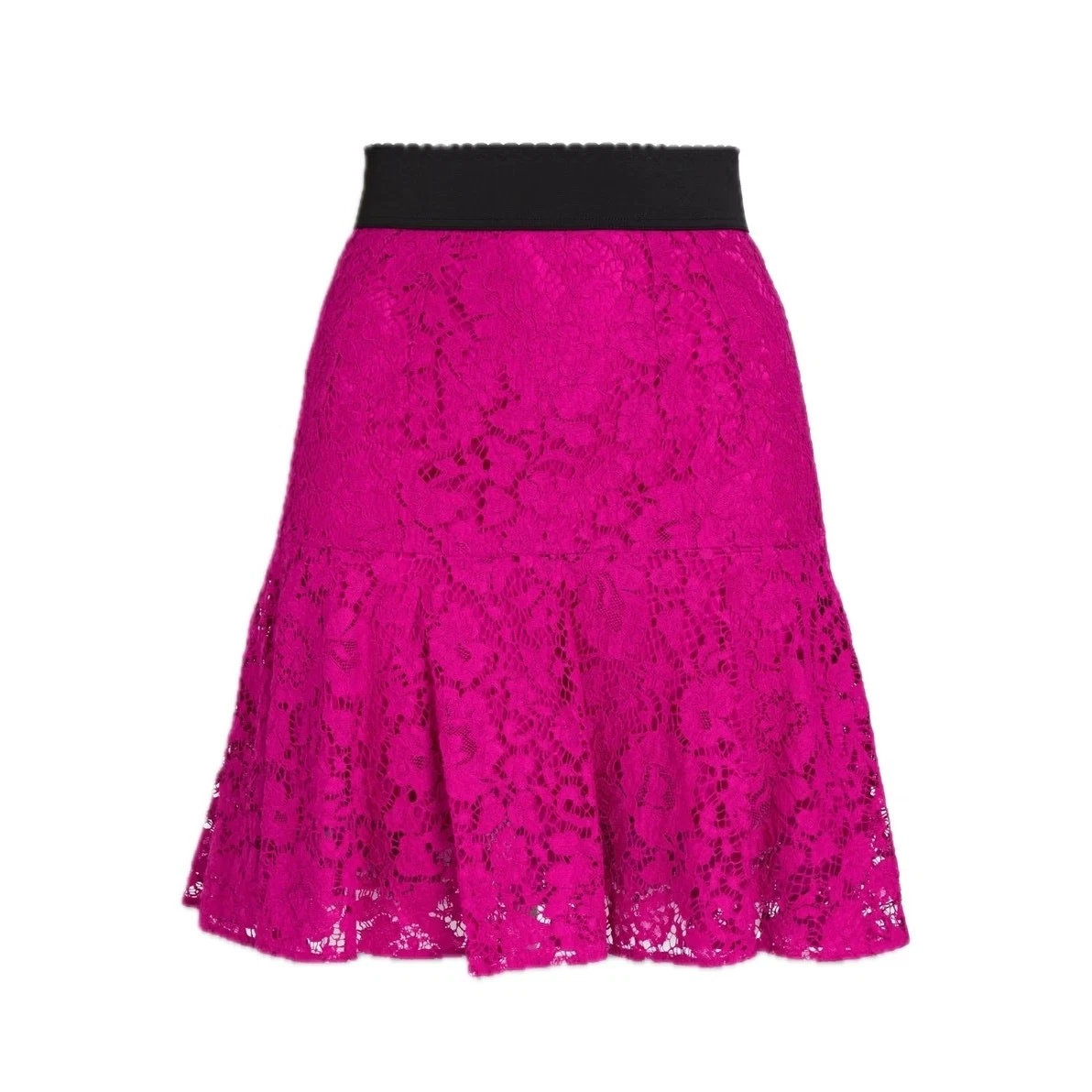 Dolce & Gabbana Floral Bouquet Creton A-Line Midi Skirt - WHTPRTFLOW