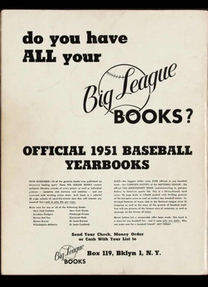 ПОДПИСАННЫЙ ЕЖЕГОДНИК DUKE SNIDER 1951 BROOKLYN DODGERS «ВЫСТРЕЛ УСЛЫШАН ВО ВСЕМ МИРЕ» - Изображение 2 из 2