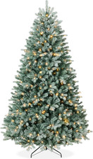 6Ft Pre-Lit Blue Spruce Christmas Tree with 450 Twinkling LED Lights