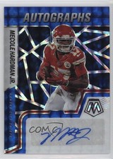 2022 Panini Mosaic Blue Prizm /99 Mecole Hardman Jr #AM-MH Auto hg6