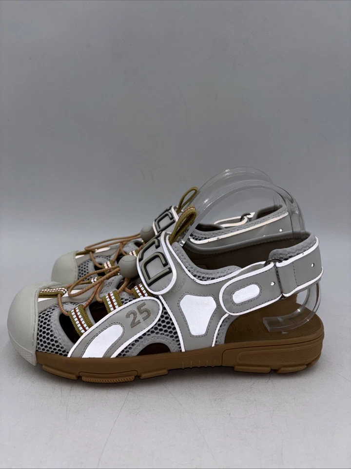 Sandalias deportivas Gucci de oropel para hombre blancas/grises talla 6,5 M Foto 3 de 4