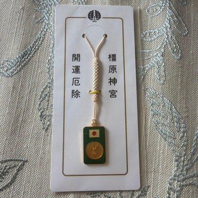 Kashihara Shrine Yatagarasu Amulet Strap Japan Unused with Aging Effects