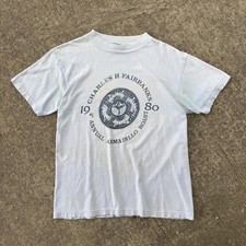 Vintage 1980 Charles Fairbanks Armadillo Roast Baby Blue T-shirt Made in USA XL
