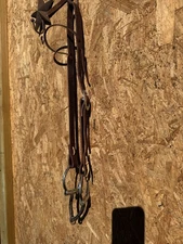 SOFT SINGLE EAR HEADSTALL WITH D RING BIT BRIDLE WESTERN LEATHER