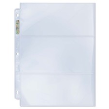 Ultra Pro 3-Pocket Platinum Page with 3-1/2" X 3 pockets, Clear/Transparent