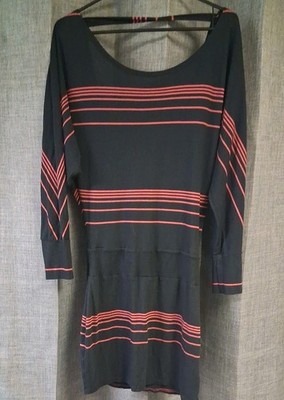 Vans G Reinvented Mini Dress Womens XL Black Red Striped Open Back Skater Summer