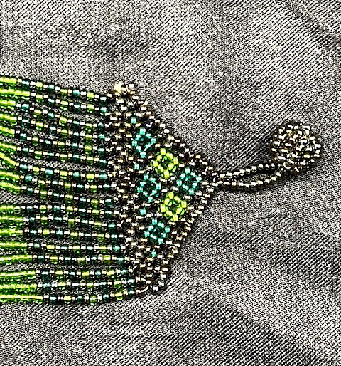 Multi strand Beaded BOHO Statement Blue Green Nec… - image 4