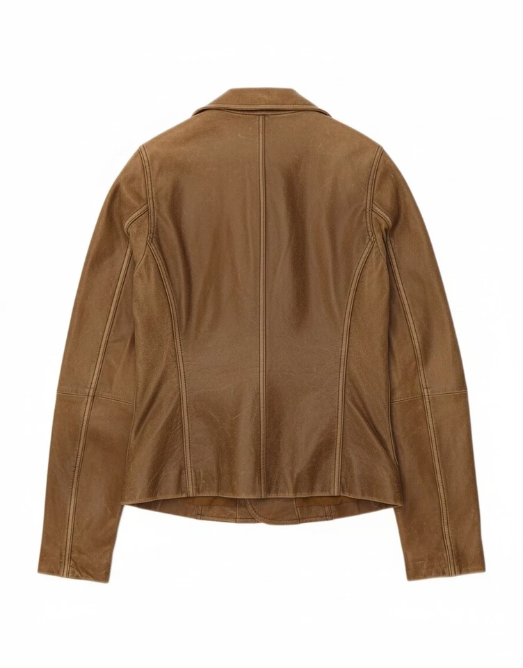 Chaqueta Blazer AMISU Mujer Cuero 2 Botones Reino Unido 14 Mediana Marrón DW12 Foto 2 de 4