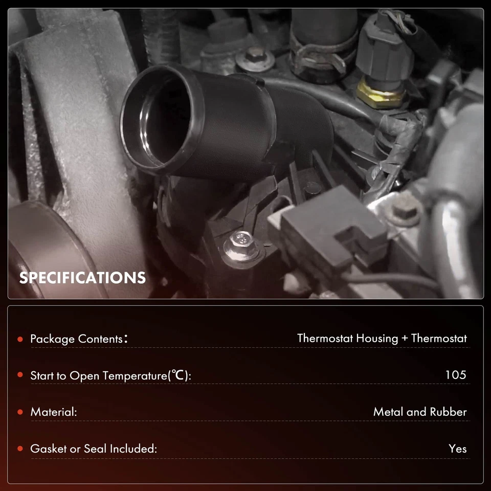 Conjunto de carcaça de termostato líquido de arrefecimento do motor para BMW 540i 740i 1997 1998 740iL 105°C - Imagem 2 de 4