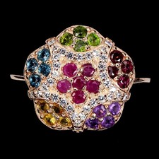 3.00Ct Round Cut Lab Created Multicolor Engagement Ring 14K Rose Gold Plated