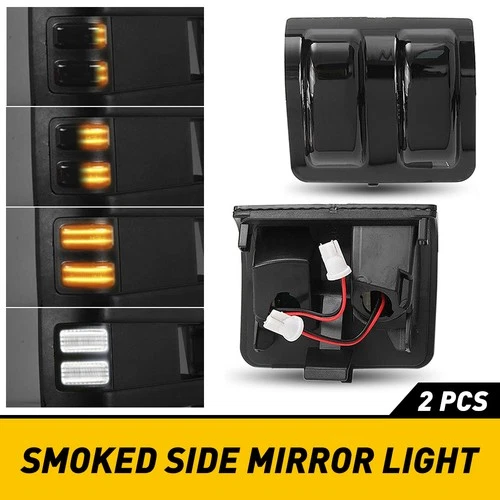 2*LED Switchback Flowing White/Amber Side Mirror Lights for 08-16 Ford F250 F350