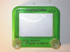 Ohio Art Pocket Etch A Sketch Mini Small Toy Green Color 3.5  x 4  