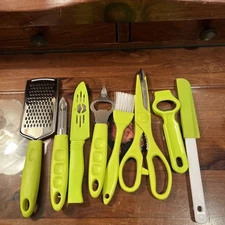 8 Piece Set Of Kitchen Utensils (Grater,Peeler, Paring Knife W/Sheath, Bottle Op