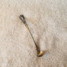 BUTTERCUP by GORHAM Sterling Silver MUSTARD LADLE Gold Wash Mono 4.5" Antique