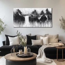 Natural Landscape Hand Painted Wall Art for Office Mountain Painting Wall Decor 
