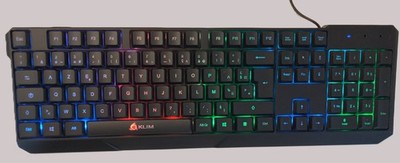 KLIM CHROMA Gaming Tastatur AZERTY mit RGB, Kabel, schwarz