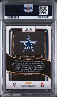 2024 Panini Select - Premier Level Dak Prescott #125 Zebra Prizm