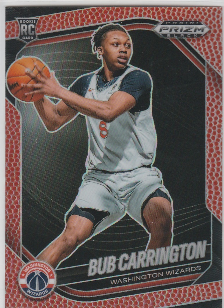 BUB CARRINGTON 2024-25 Prizm Black 110/225 Basketball Prizms Rookie #92 Wizards