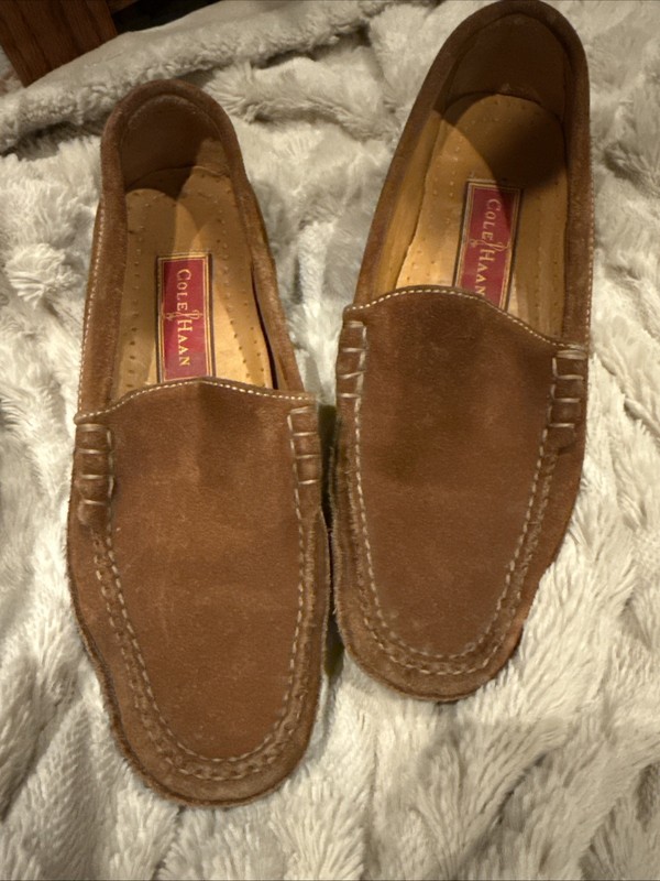 Cole Haan Country Women Size 6 AA Cognac Suede Driving Moc Loafers