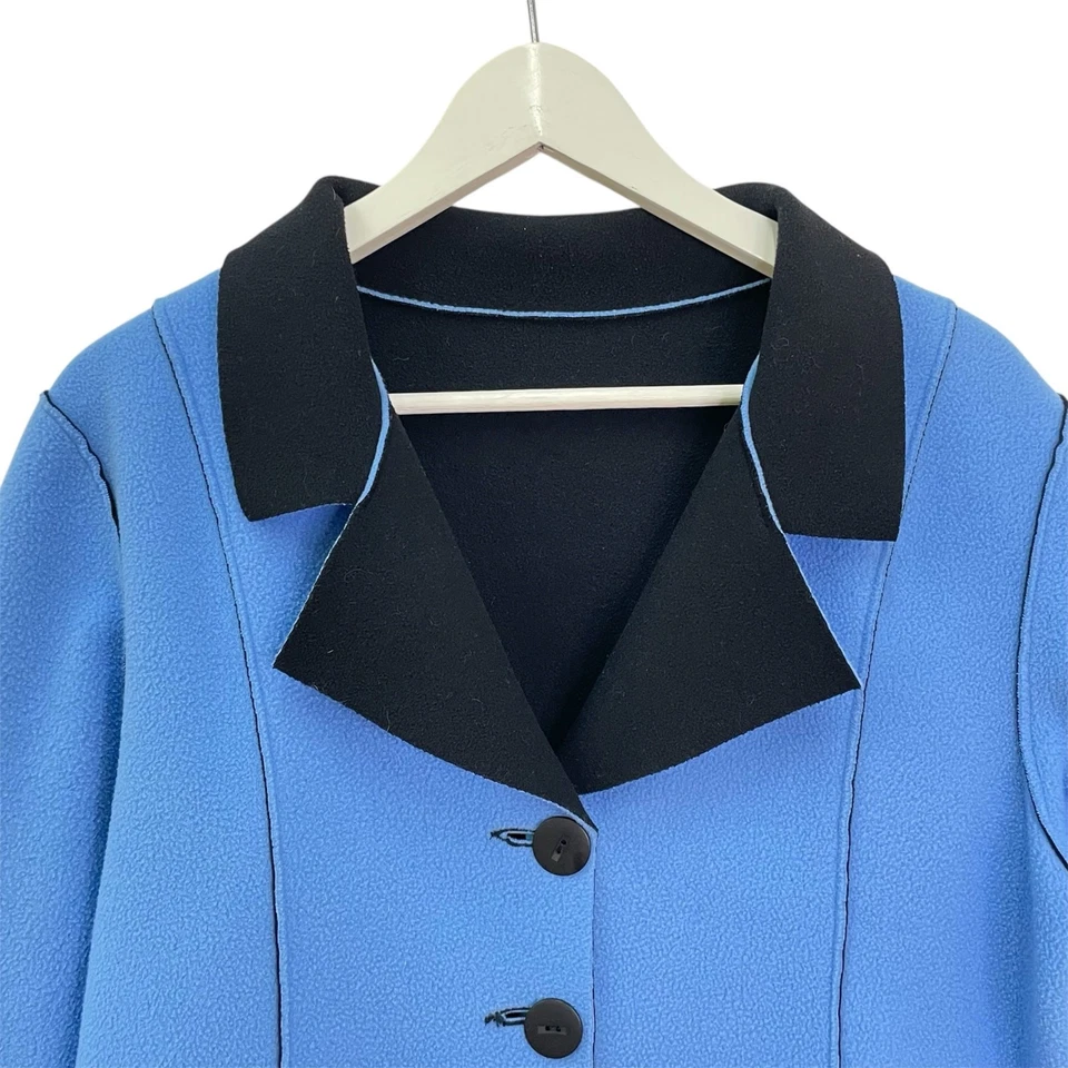 Maralyce Ferree Women's Size S Blue & Black Fleece Reversible Short Fall Jacket - Image 4 of 4