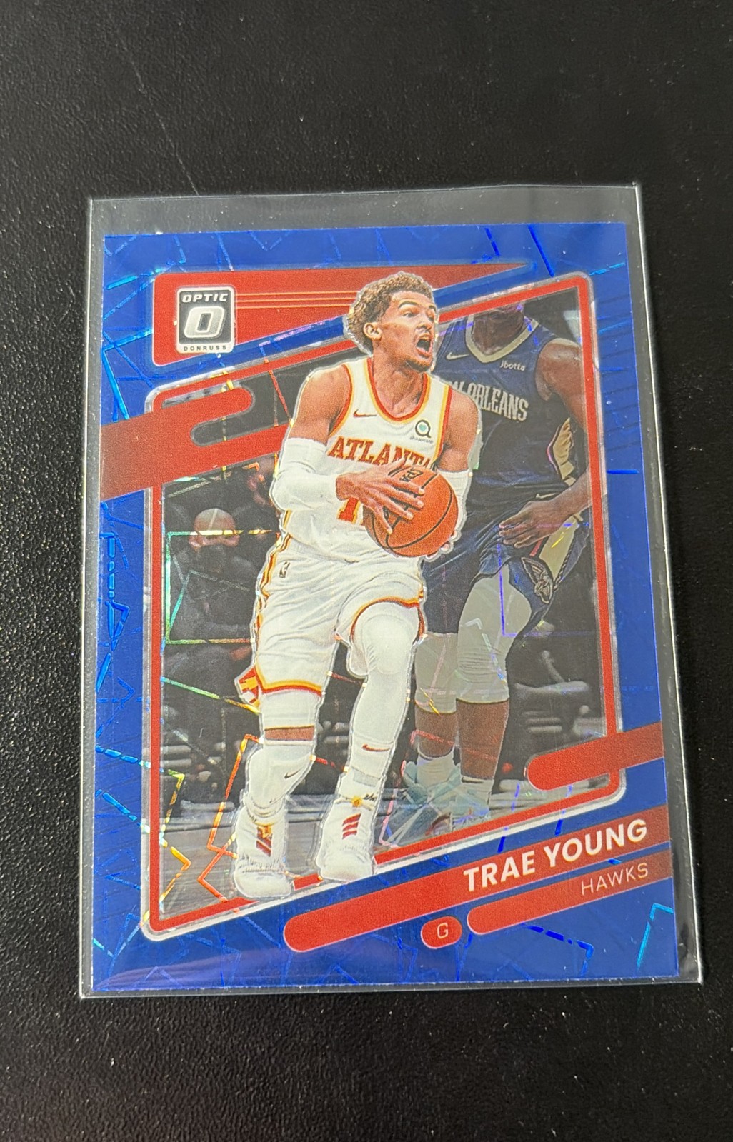 2021-22 Panini Donruss Optic - Trae Young #51 Blue Velocity Prizm