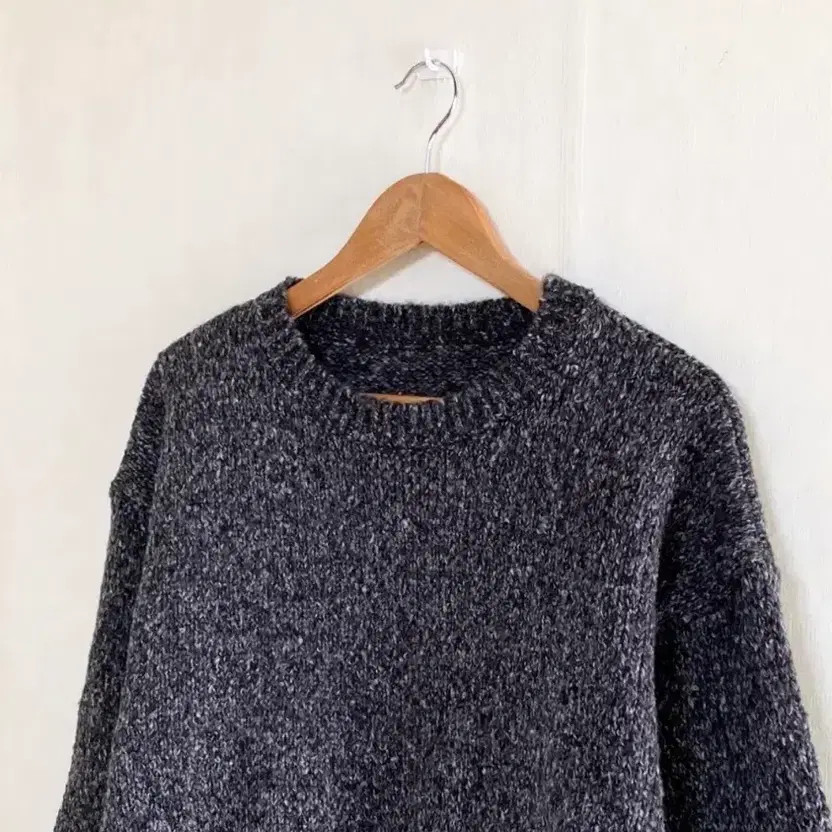 Dark Gray Marl Basic Round Neck Charcoal Knit Swe… - image 4