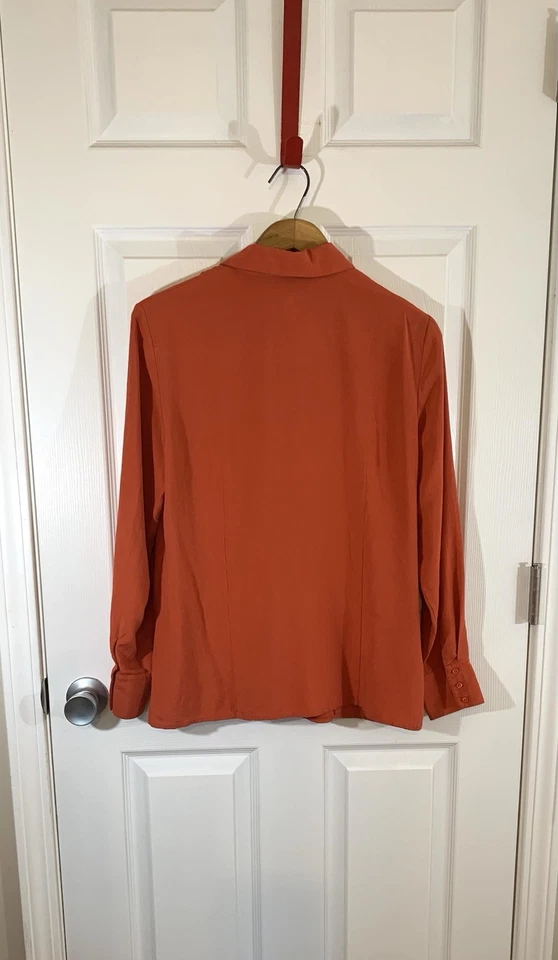 Blusa/camisa/top Norton McNaughton para mujer talla 8 naranja burt aberturas 100 % seda Foto 3 de 4