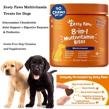 Zesty Paws Multivitamin Treats Dog Vitamins Supplements for Joint Skin Coat 90ct