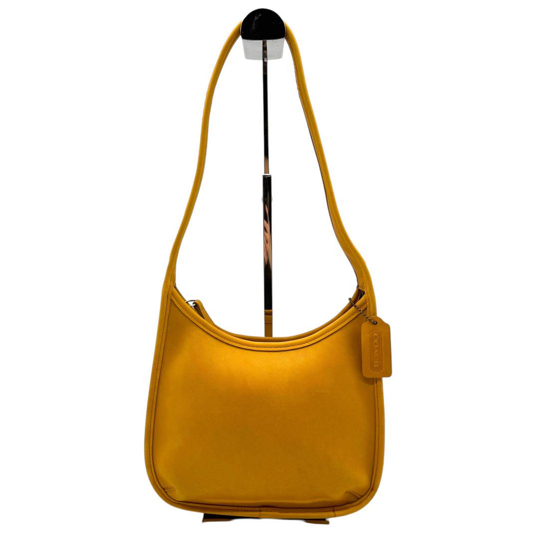 COACH Ergo 9020 Zip Hobo Shoulder Bag Yellow Vintage Leather Y2K  