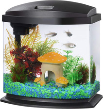 LED Minibow Small Aquarium Fish Tank Kit with Smartclean Technology, Black, 2.5