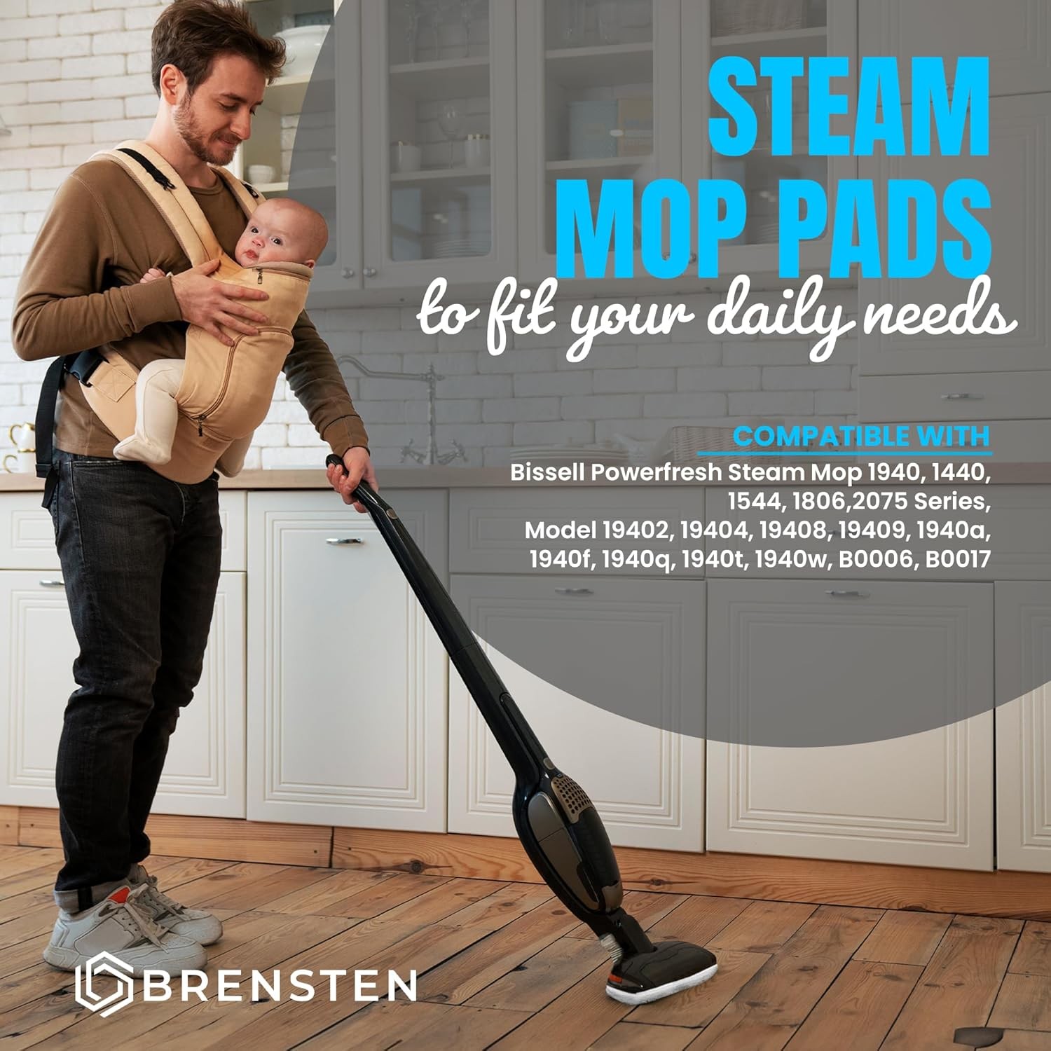 4 Pack Steam Mop Replacement Pads for Bissell Powerfresh Steam Mop 1940 1440 154