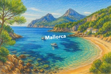 Mallorca Coloured Pencil Art (AI GENERATED IMAGE)