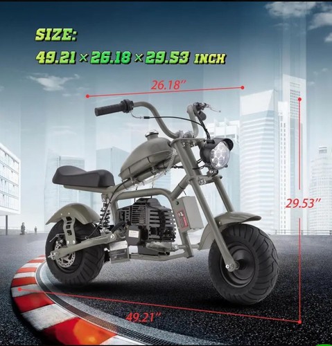 Gas Mini Chopper Motorcycle, Model DB003 49.4 CC 2- 165Lbs, Up to 20Mph - Afbeelding 2 van 7