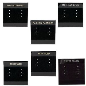 earring inch display cards pairs velveteen tab hanging square