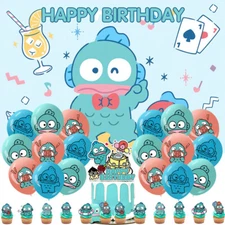 Hangyodon Party Supplies Party Decoration Set Balloons Cake Toppers Banner