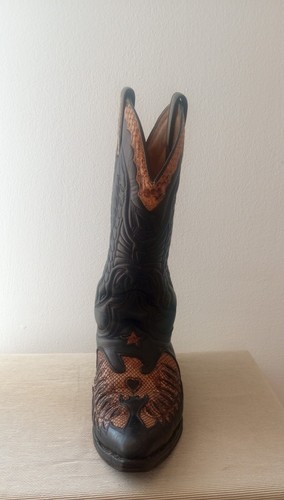Stivali Camperos Western Uomo Sendra Boots 2720 in Vero Cuoio Marrone e Pitone. - Foto 4 di 19