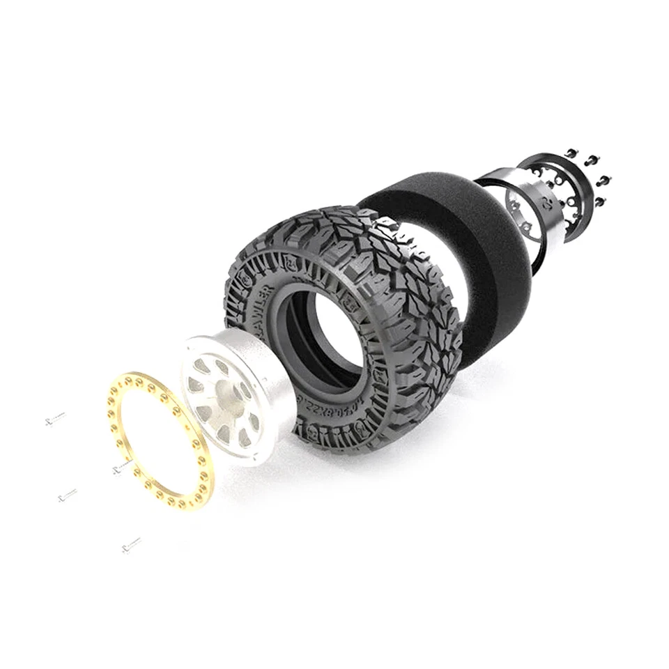 GPM Aluminum 1-Inch Beadlock Wheel Rims Set (8 Poles) Black for 1/18 TRX4M - Image 4 of 4