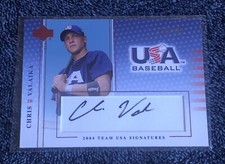 2004 Upper Deck USA Baseball Team Signatures Black Ink /595 Chris Valaika Auto