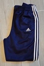 Vintage Adidas Jogger Pants Mens Medium Navy Blue 90s Original Striped Stripes