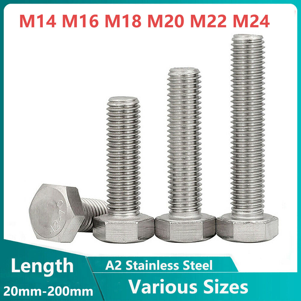 M16 M18 M20 M22 M24 Hexagon Head Bolts Fully Threaded Screws A2