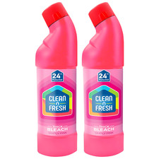 Clean N Fresh Simply Pink Thick Bleach Kills 99.9% Bacteria & Germs 750ml x 2 4.01 per litre