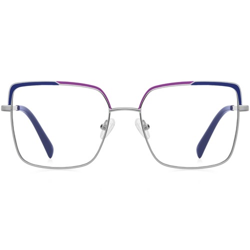 Gafas cuadradas para mujeres hombres monturas de metal delgadas bisagras de resorte doradas - Imagen 11 de 20