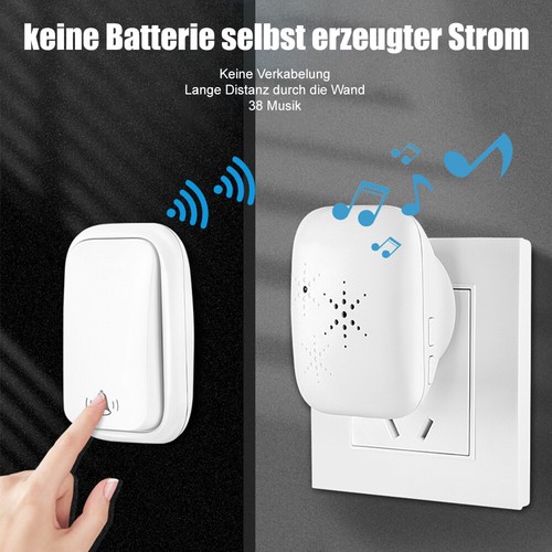 Batterielose Funkklingel 38Melodien Türklingel ohne Batterie Türklingel kabellos - Bild 5 von 20