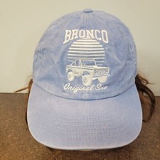 Ford Bronco Original Sav Baseball Cap Hat Mens Sky Blue 6 Panel Design Snapback
