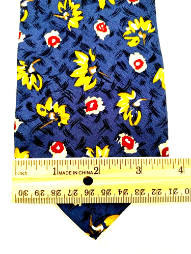 Pierre Balmain Paris Necktie Tie Mens Blue Floral 100% Silk Necktie Jacquard - Picture 7 of 8