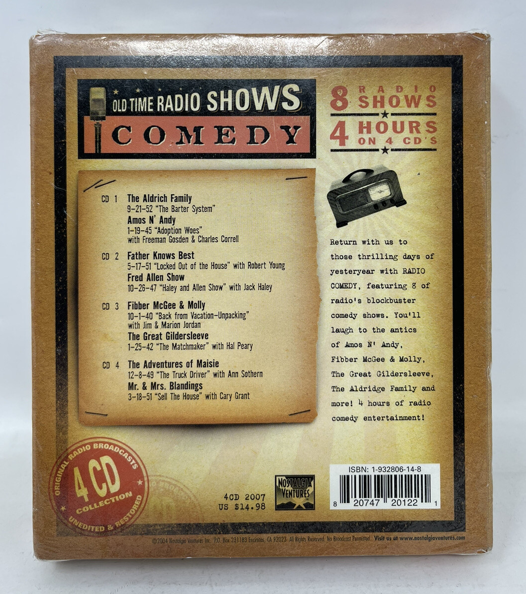 Old Time Radio Comedy Shows 4 CD Set SEALED [Amos N Andy Fibber McGee